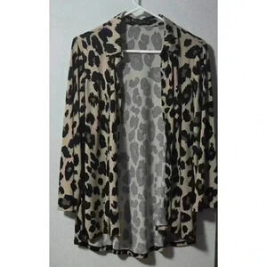 Women's Knapp Studio‎ Blouse - Leopard Print - XL - Brown